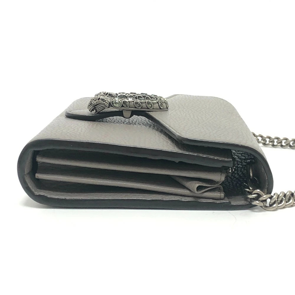 GUCCI Dionysus Bag Chain Wallet Crossbody Shoulder Leather Gray - Picture 4 of 15